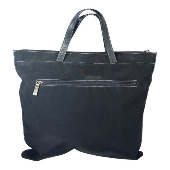 Hobo International Leather & Nylon Soft Sided Briefcase Travel Bag - Picture 7 of 8